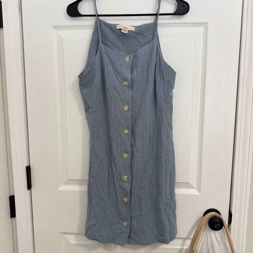 Monteau Los Angeles linen blend dress in blue